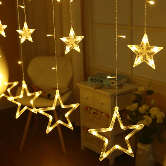 Lucine a LED per tende a stella per finestre, lucine per decorazioni natalizie per matrimoni per la casa
