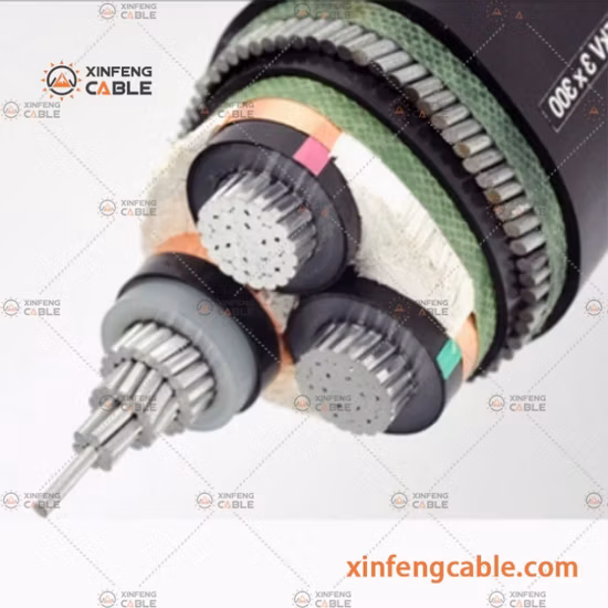 Cavo elettrico inguainato PVC isolato XLPE corazzato di media tensione del filo di acciaio del conduttore di alluminio del centro 185sqmm